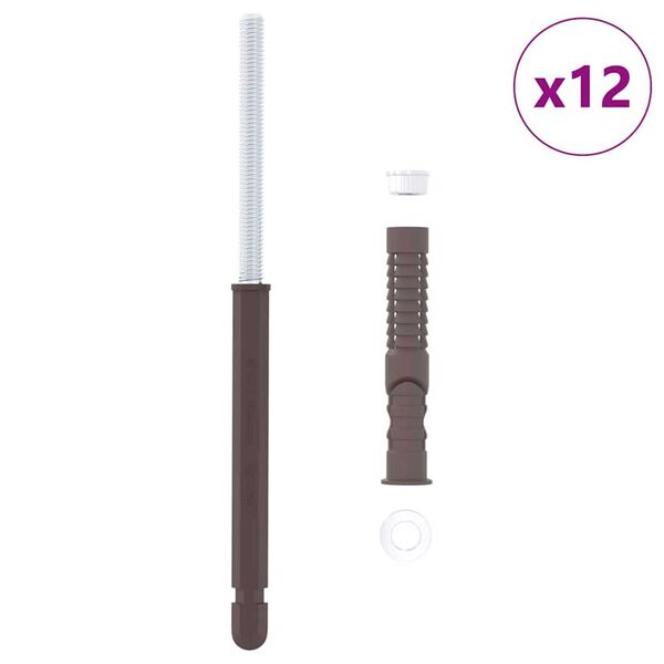 vidaXL Floating Shelf Brackets 12 pcs Bež &Oslash;10 x 170 mm Jeklo