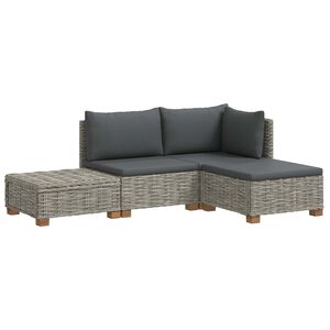 vidaXL 4 kos Ratan lounge set s blazinami GENDT Naravni rattan