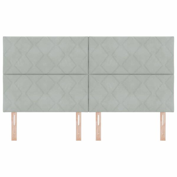 vidaXL Vzglavje z vzglavjem Svetlo siva 180 cm Žamet