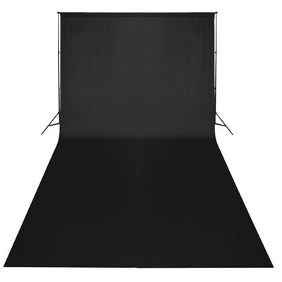 vidaXL Studijski komplet s črnim ozadjem 600 x 300 cm in luči