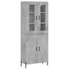 vidaXL Visoka komoda betonsko siva 69,5x34x180 cm inženirski les