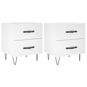 vidaXL Nočna omarica 2 kosa bela 40x35x47,5 cm inženirski les