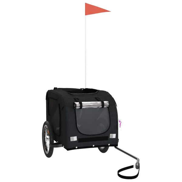 vidaXL Kolesarska prikolica za hišne ljubljenčke črna