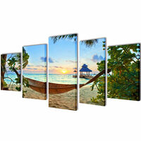 Set platen s printom peščene plaže in mreže 200 x 100 cm