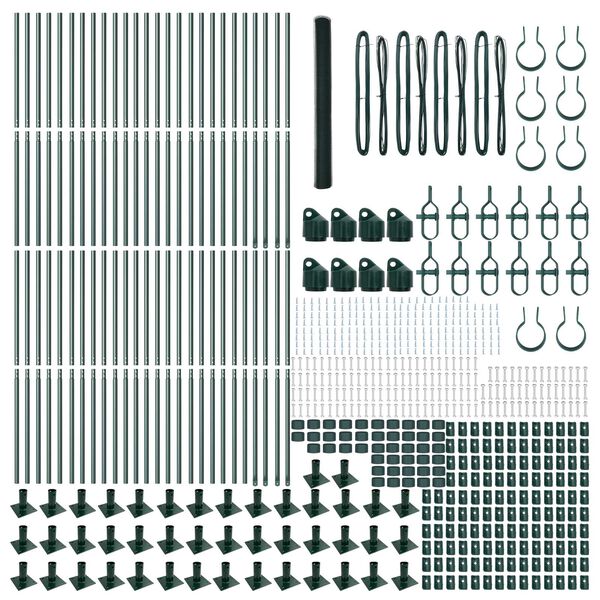 vidaXL Steber ograje. Zelena 100 x 1,5 m (25 mm mreža) Jeklo in PVC