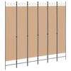 vidaXL 6-Panelski Pregradni Stojalo Bež 240 x 220 cm Blago