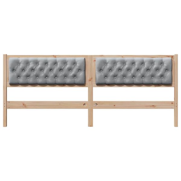 vidaXL Vzglavje Drugo Rjava in svetlo siva 200 cm Trdna borovina