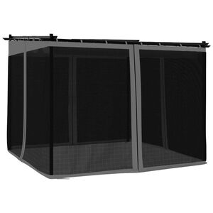 vidaXL Paviljon z mrežastimi stenami antracit 3x3 m jeklo
