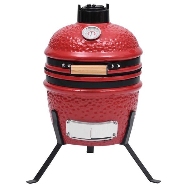 vidaXL Kamado žar za dimljenje 2 v 1 iz keramike 56 cm rdeč