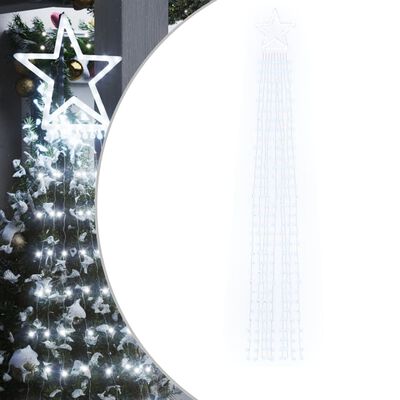 vidaXL Lučke za novoletno jelko 320 LED diod hladno bele 375 cm