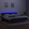 vidaXL Box spring postelja z vzmetnico LED črna 200x200 cm blago