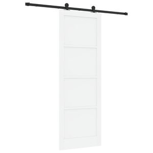 vidaXL Drsna vrata Bela in črna 83 x 232 cm Trdna borovina