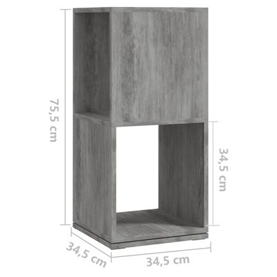 vidaXL Vrtljiva omarica betonsko siva 34,5x34,5x75,5 cm iverna plošča