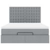 vidaXL Otomanski posteljni okvir z vzmetnico siv 140x200 cm blago