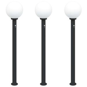 vidaXL Stebričke s senzorjem 3 kosi 120 cm črne IP44