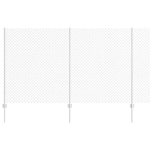 vidaXL Ograja s stebrom Srebrna