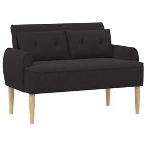 vidaXL Dvojnica s gumbi Črna 117 x 67 x 77 cm Boucl&eacute;