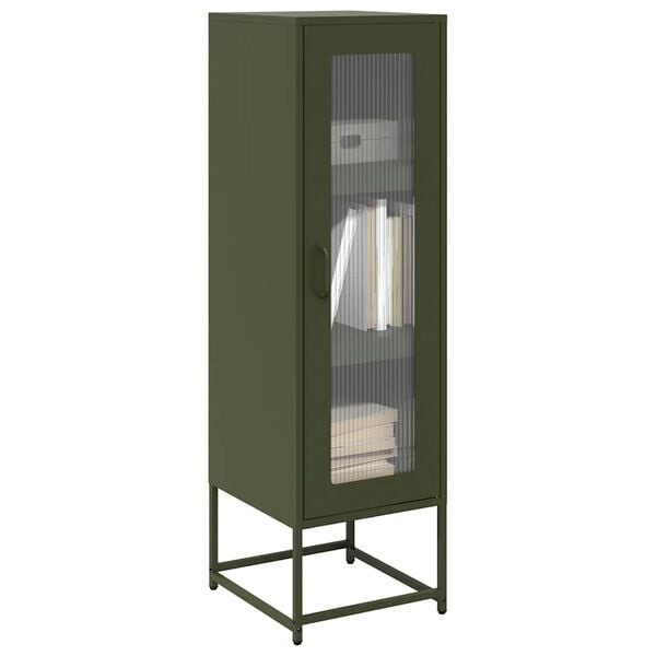 vidaXL Highboard Olive Green 36x39x123 cm Hladno valjano jeklo