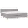 vidaXL Box spring postelja z vzmetnico svetlo siva 200x200 cm blago
