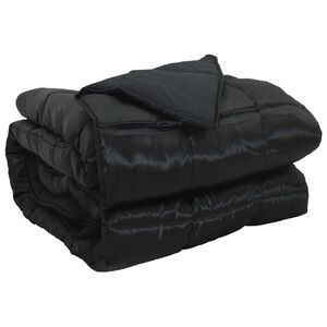 vidaXL Polna celoletna prevleka Črna 135 x 200 cm Satin in mikrovlakna