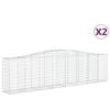 vidaXL Obokane gabion ko&scaron;are 2 kosi 400x50x100/120cm pocinkano železo