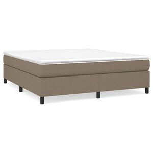 vidaXL Posteljni okvir z vzmetmi taupe 160x200 cm blago