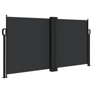 vidaXL Zložljiva stranska tenda črna 120x600 cm
