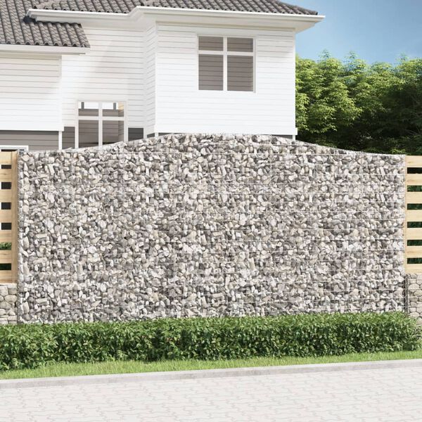 vidaXL Obokane gabion košare 8 kosa 400x50x200/220 cm pocinkano železo