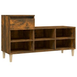vidaXL Omarica za čevlje dimljeni hrast 102x36x60 cm inženirski les