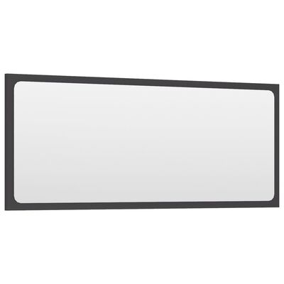 vidaXL Kopalniško ogledalo sivo 90x1,5x37 cm iverna plošča