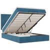 vidaXL Otomanska postelja z vzmetnicami & LEDs temno modra 140x190cm