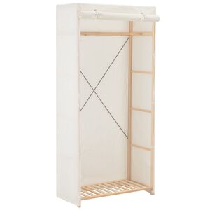 vidaXL Garderobna omara iz blaga bela 79x40x170 cm