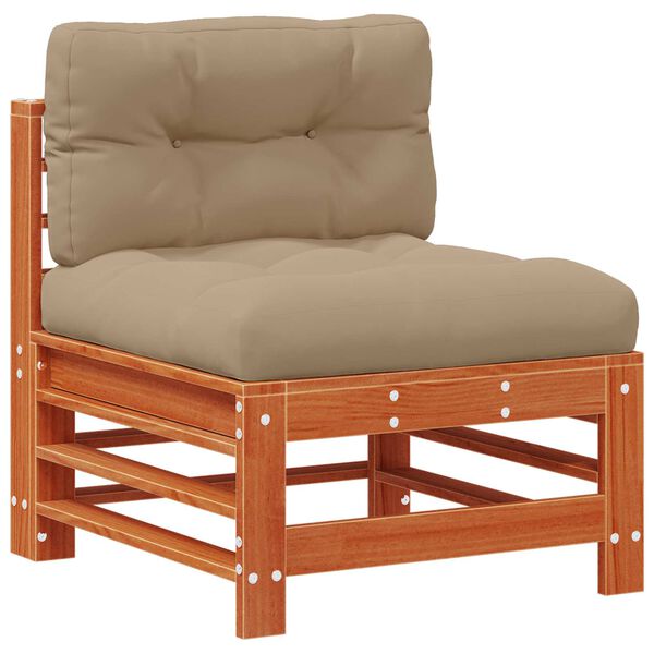 vidaXL Vrtna dnevna garnitura 6 pcs Voskan Rjava Masivna borovina