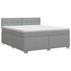 vidaXL Postelja boxspring z vzmetnico Svetlo siva 180 x 200 cm Blago