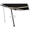 vidaXL Ročno zložljiva tenda z LED lučkami 300x250 cm antracitna