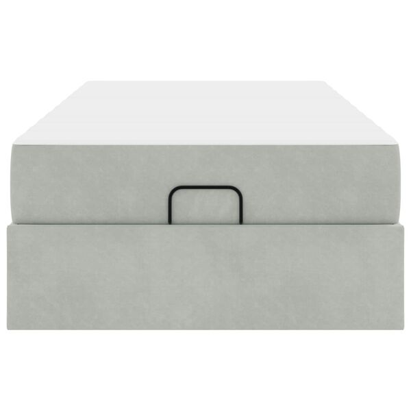 vidaXL Posteljni okvir z vzmetnico z vzmetnico 2 pcs Svetlo siva Žamet