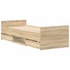 vidaXL Posteljni okvir z vzglavjem in vznožjem sonoma hrast 75x190 cm