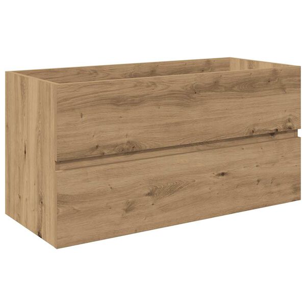 vidaXL omarica za umivalnik z vgrajenim umivalnikom pipo Artisan Oak