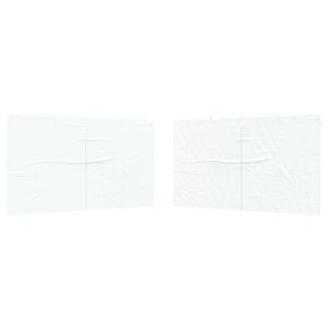 vidaXL Stranska stena zabavnega &scaron;otora 2 pcs Bela 400 x 195 cm