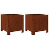 vidaXL Garden Planters 2 kosa 30x30x30 cm Weathering Steel