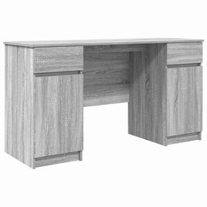 vidaXL Miza Siva sonoma Inženirski les 140 x 49 x 76 cm