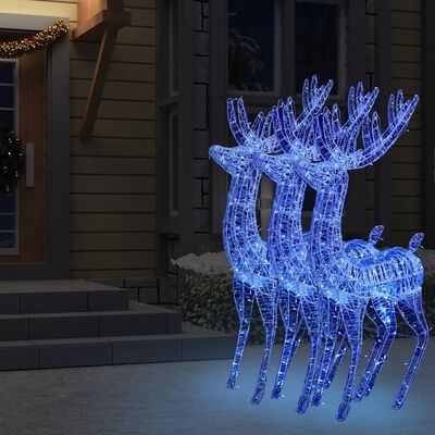 vidaXL XXL severni jeleni iz akrila 250 LED 3 kosi 180 cm modri
