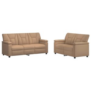 vidaXL Kavčna garnitura 2 pcs Kapučino Umetno usnje