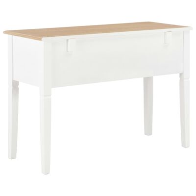 vidaXL Pisalna miza iz lesa 109,5x45x77,5 cm bela