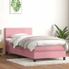 vidaXL Box Spring postelja z vzmetnico Pink 100x220 cm Velvet