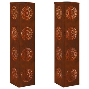 vidaXL Solarno LED svetilo za pot 2 kos Toplo bela 18 x 18 x 80 cm