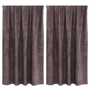 vidaXL Velvete zavese z zavesami 2 pcs Rjava 140 x 140 cm Žamet