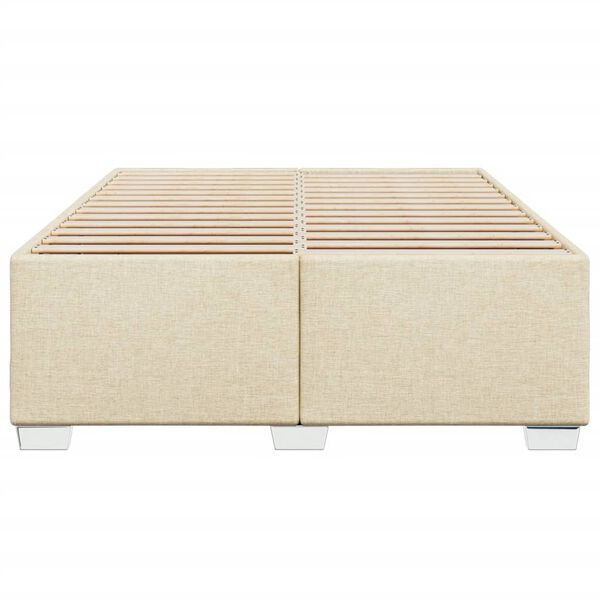 vidaXL Posteljni okvir brez vzmetnice krem 140x190 cm blago