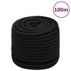 vidaXL Delovna vrv črna 16 mm 100 m poliester