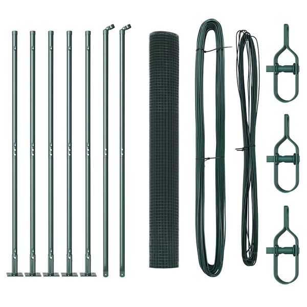 vidaXL Steber ograje. Zelena 10 x 1 m (mreza 12 x 12 mm) Jeklo